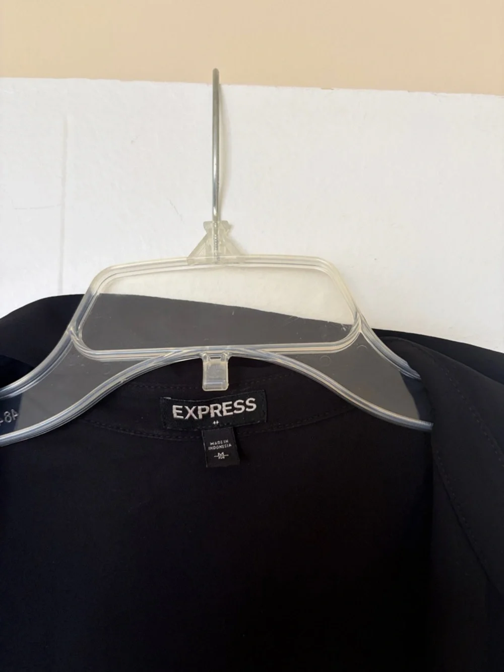 Express Black Cold-Shoulder Button-Down Blouse - Picture 2 of 6
